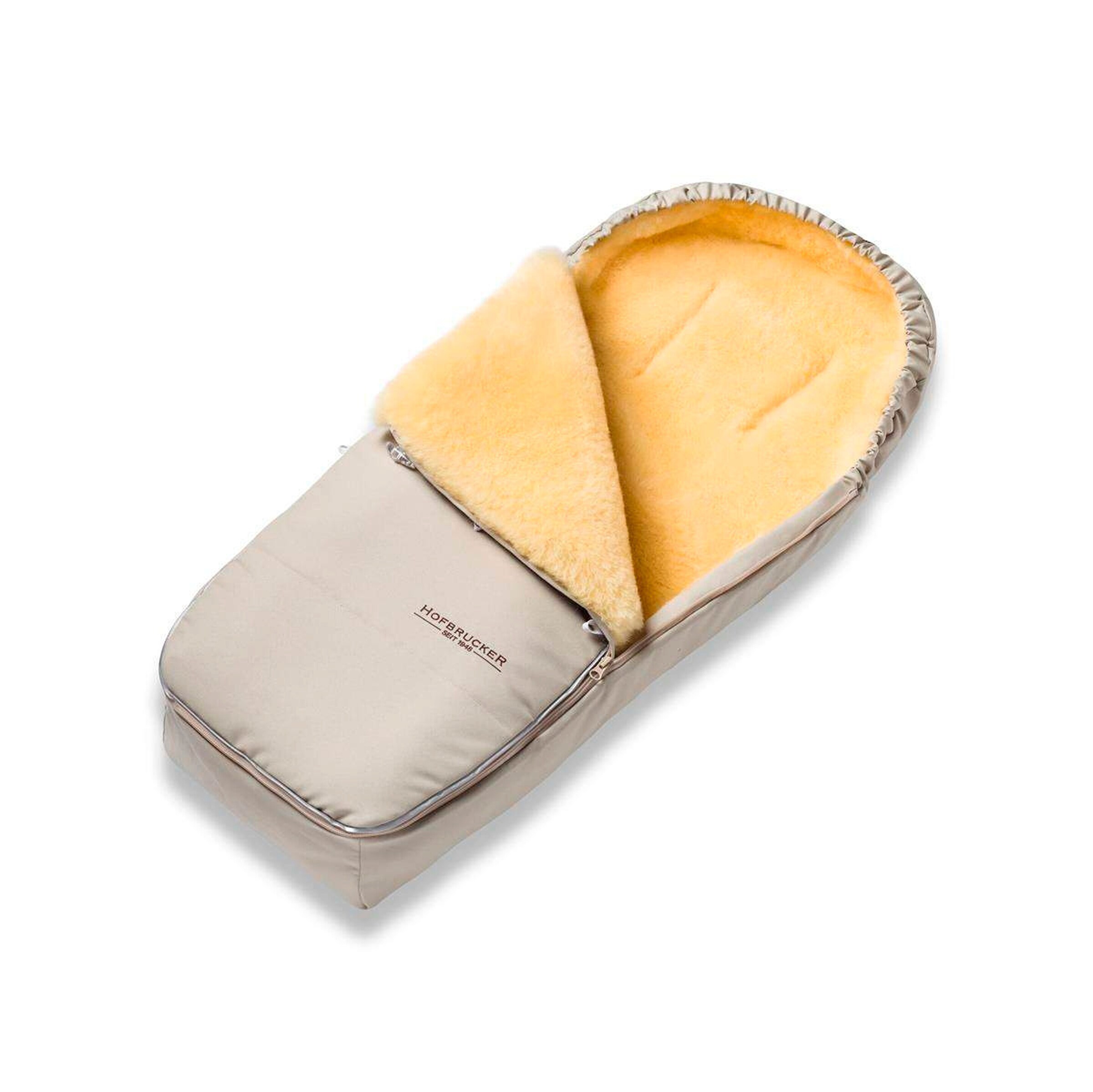 Hofbrucker Kinderwagen Lammfell-Fußsack Alaska Beige