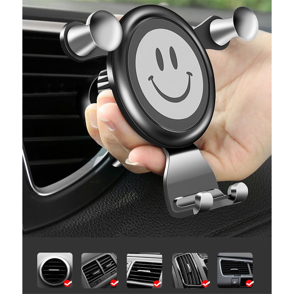 Auto Halterung Air Frame Lüftungsgitter Schwerkraft-Mechanismus mit Smiley - Rot