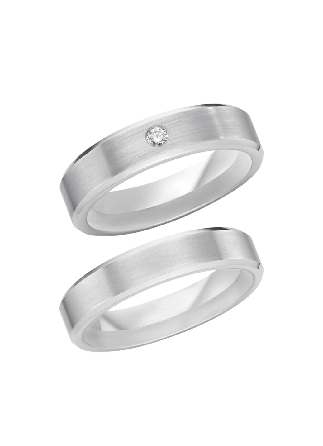 Mattierter Trauring in Silber 925/- fein