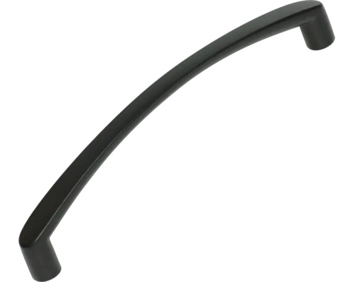 Zwarte metalen beugelgreep, gatafstand 128 mm LxBxH 137/10/29 mm