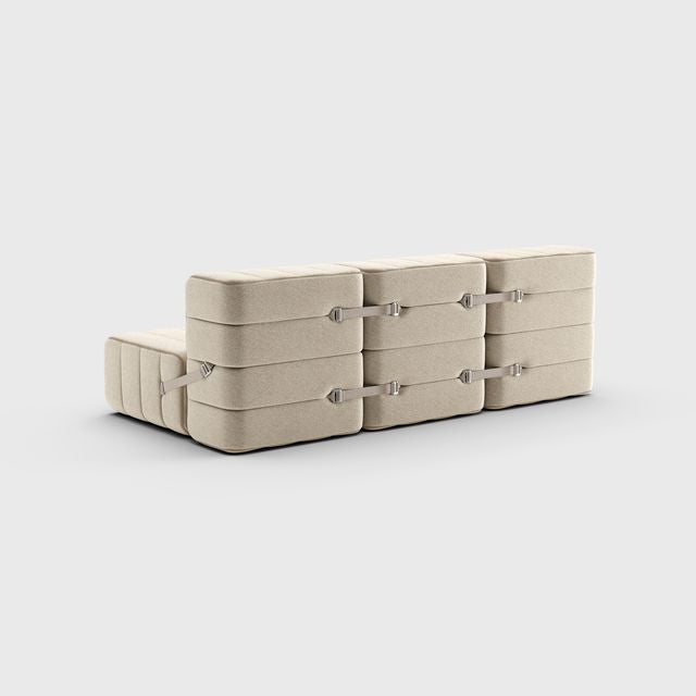 Curt-Set 6 - e.g. Flexibele 3-zitter - Jet - 9110 (Grijs | Beige)