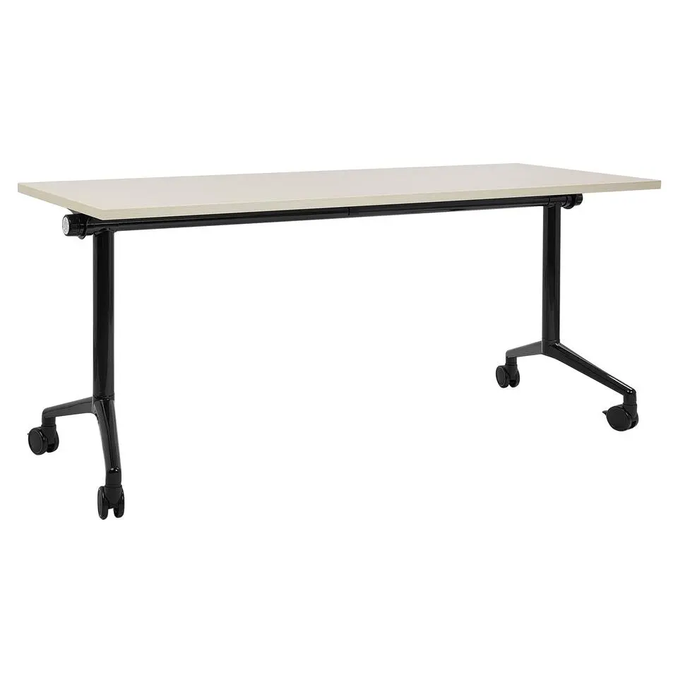 CAVI - Inklapbaar bureau - Lichthout/Zwart - 160 x 60 cm - Staal