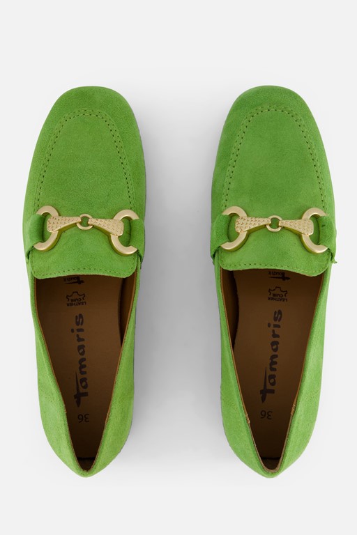 Tamaris Instappers groen Suede