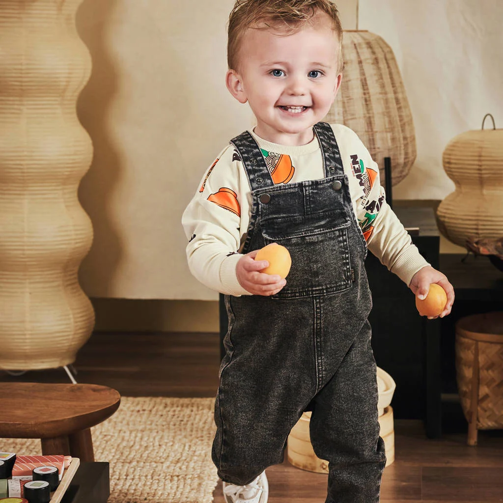 Z8 mini denim tuinbroek Stian black denim