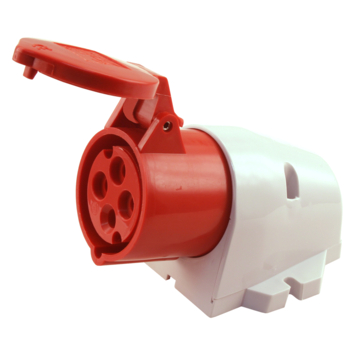 Cee 4-polig geaard stopcontact 400V grijs