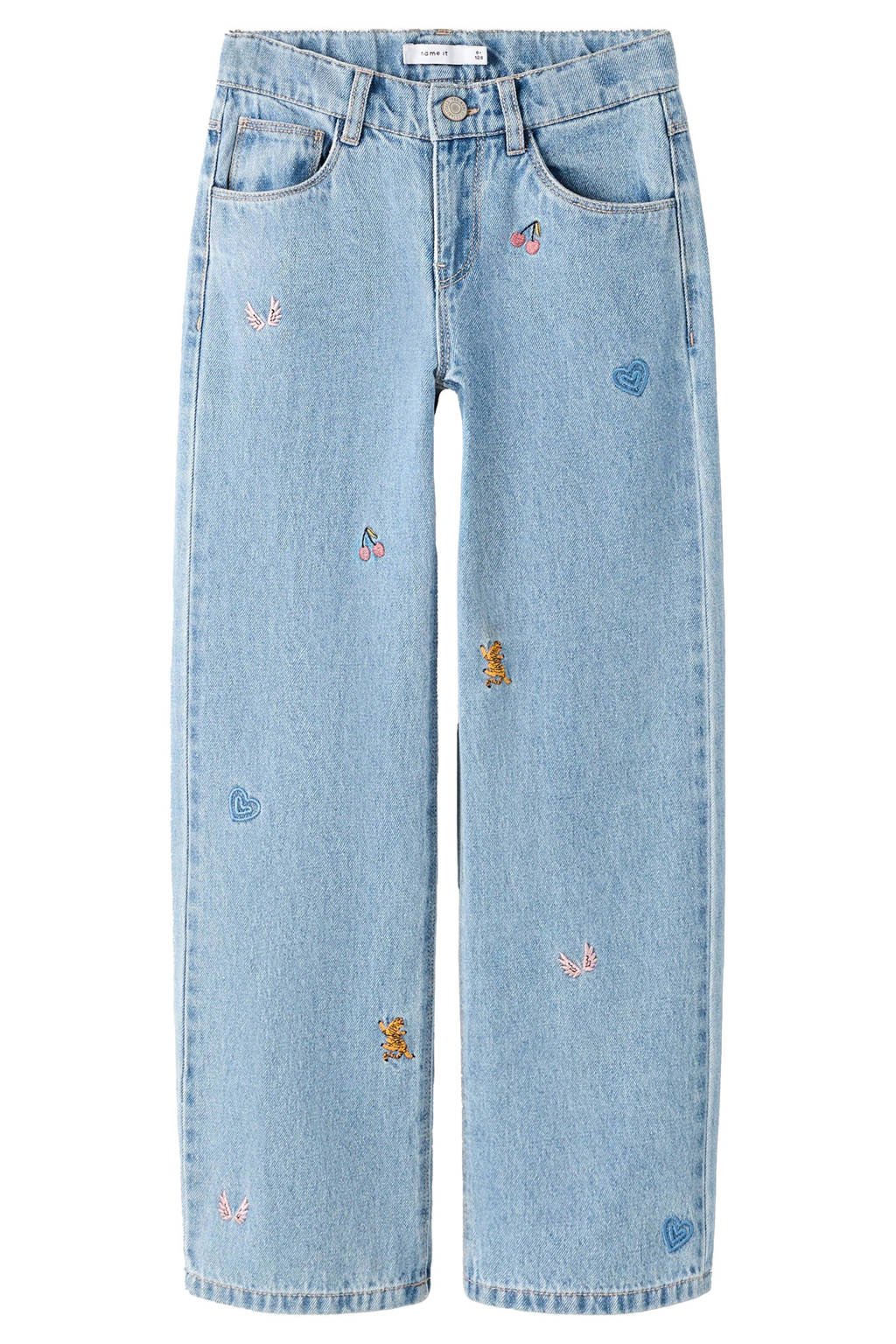 NAME IT KIDS wide leg jeans light blue denim