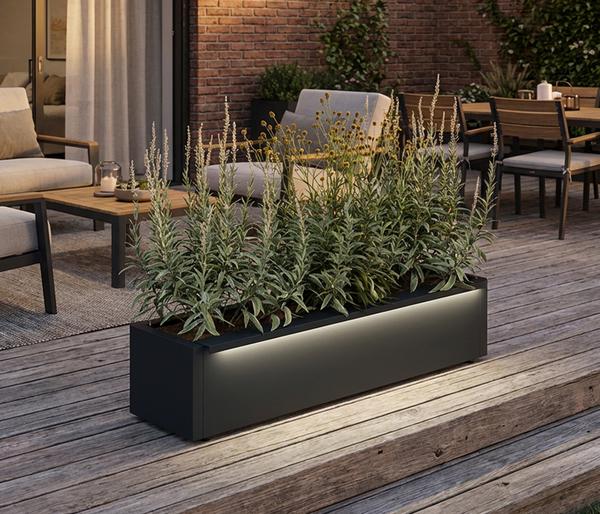 Herstera Metall-Pflanzkasten Cube Balcony LED,