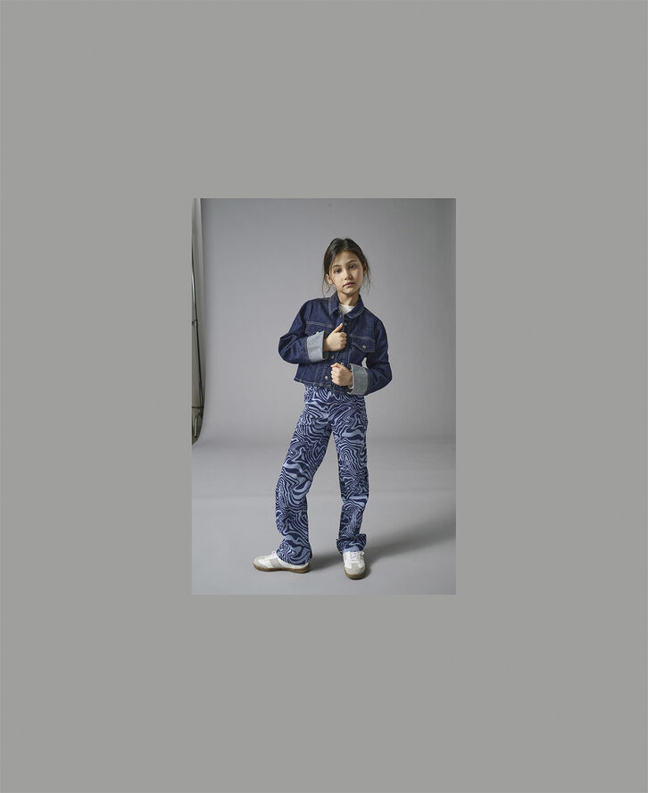 ONLY KOGMERCER LS FOLD-UP JACKET DNM RED Dark blue denim