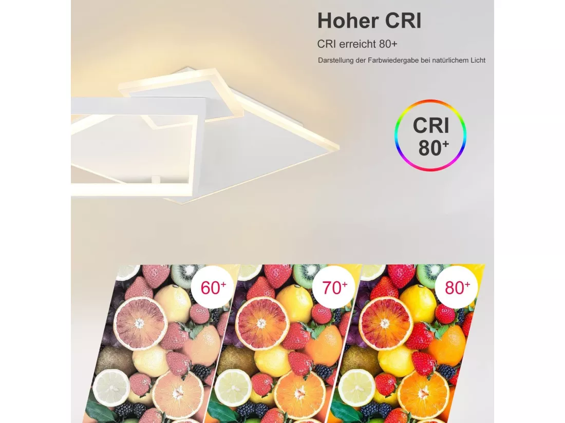 NETTLIFE Plafonnier LED Salon Lampe à Intensité Variable 50W Design Moderne avec Télécommande en Métal pour Salle à Manger Cuisine Chambre