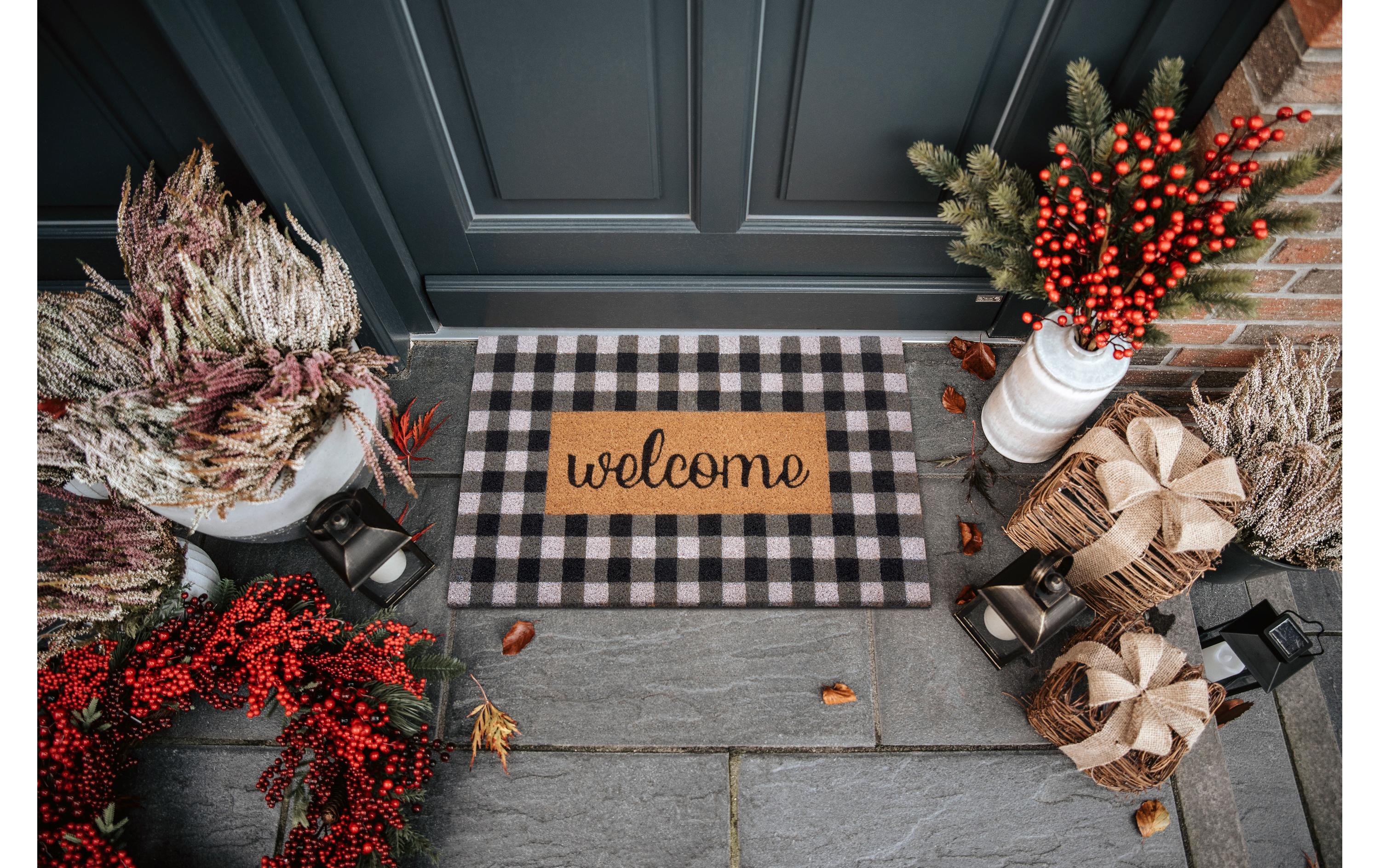 Fussmatte Welcome 45 cm x 70 cm, Braun/SchwarzRutschfeste Türmatte