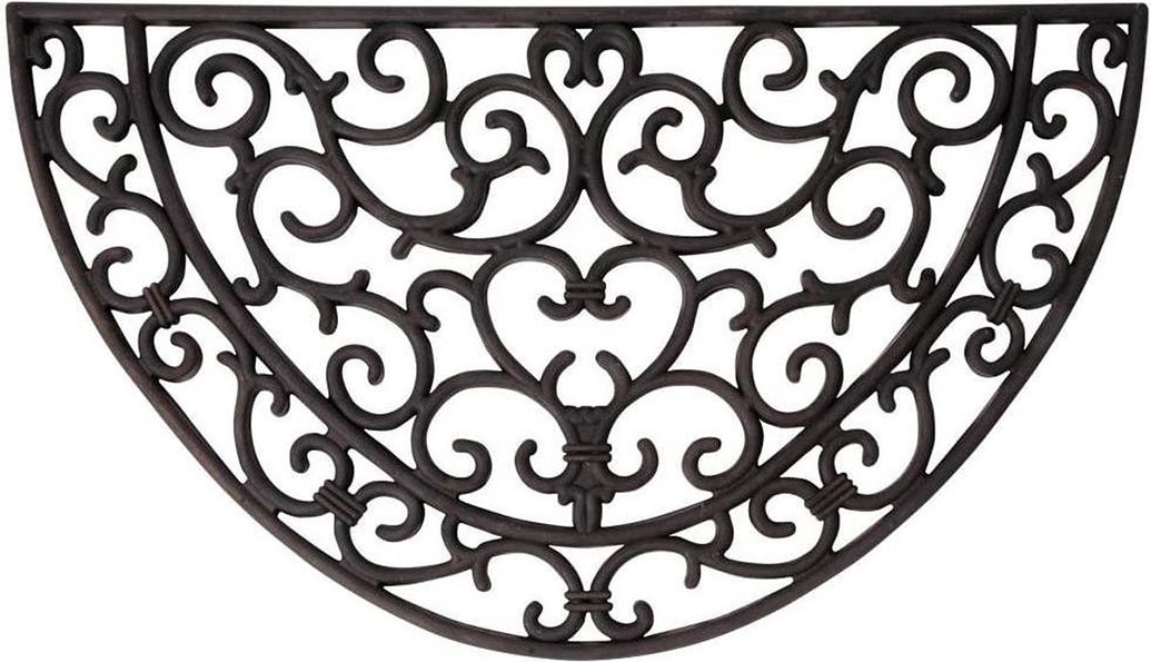 Esschert Design rubber mat halfrond zwart 66,5 x 38,3 cm