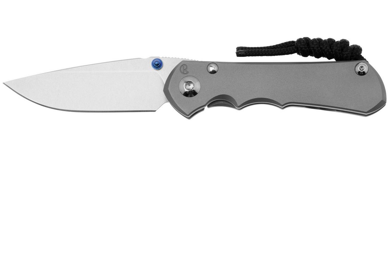Chris Reeve Small Inkosi SIN-1108 CPM MagnaCut Drop Point, Plain Glass Blasted Titanium, zakmes