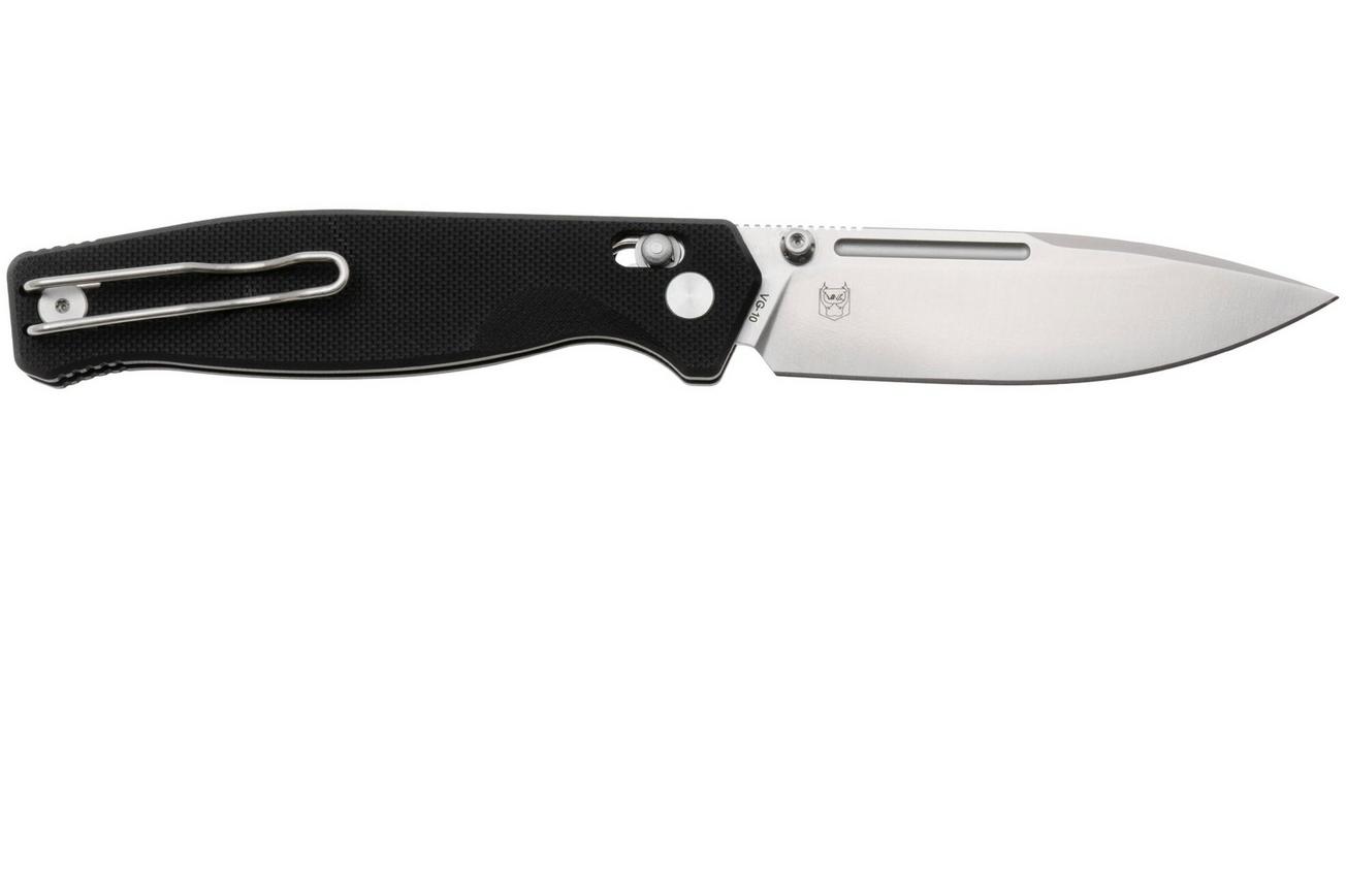 Real Steel Huginn Compact 7653BS, Satin VG-10, Black G10 zakmes, Ivan Braginets design