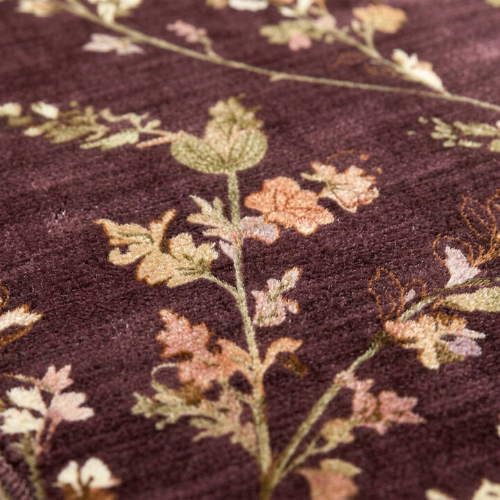 Wasbaar vloerkleed - Misty Floral Bruin | Wasbaar