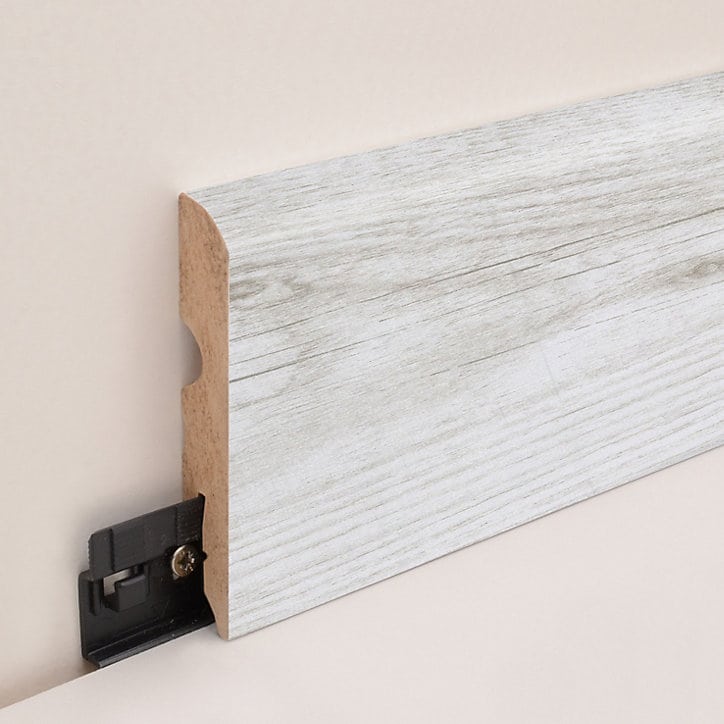 Plinthe arrondie MDF décor 6 chêne gris clair GoodHome 220 x 8 cm, ép.13 mm