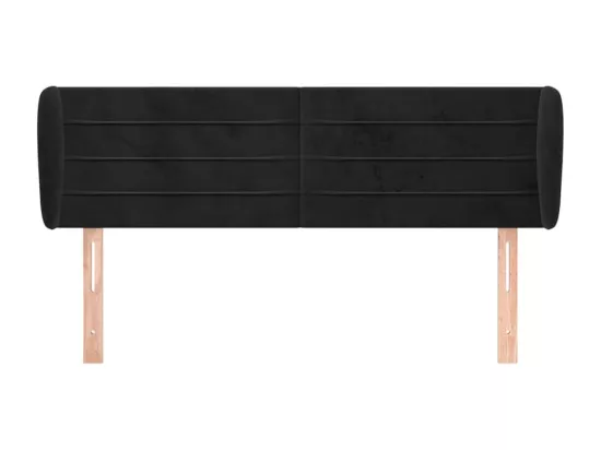 Tête de lit avec oreilles Noir 147x23x78/88 cm Velours