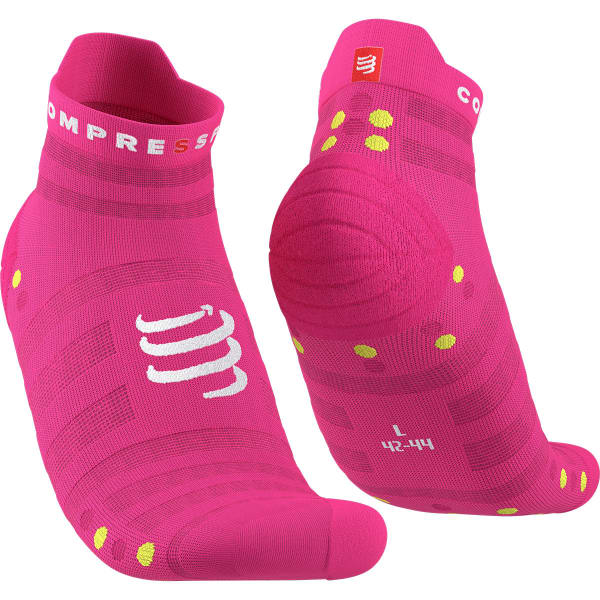 Chaussette running COMPRESSPORT PRO RACING SOCKS V4.0 ULTRALIGHT RUN LOW FLUO PINK/PRIMEROSE
