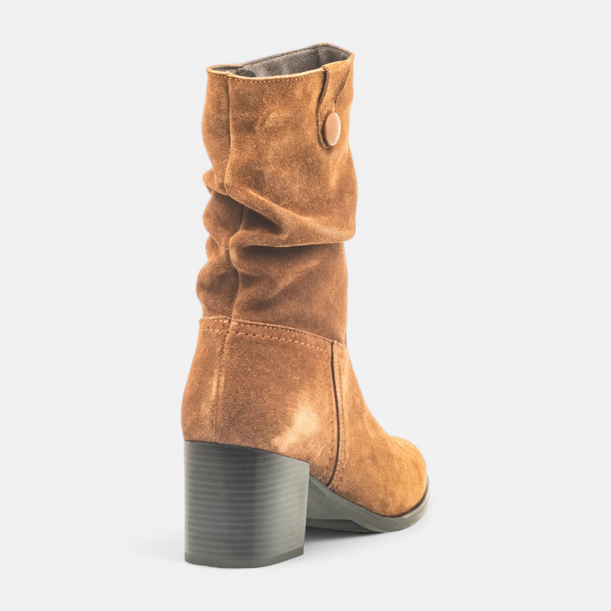 Bottines à talon Femme en cuir cognac