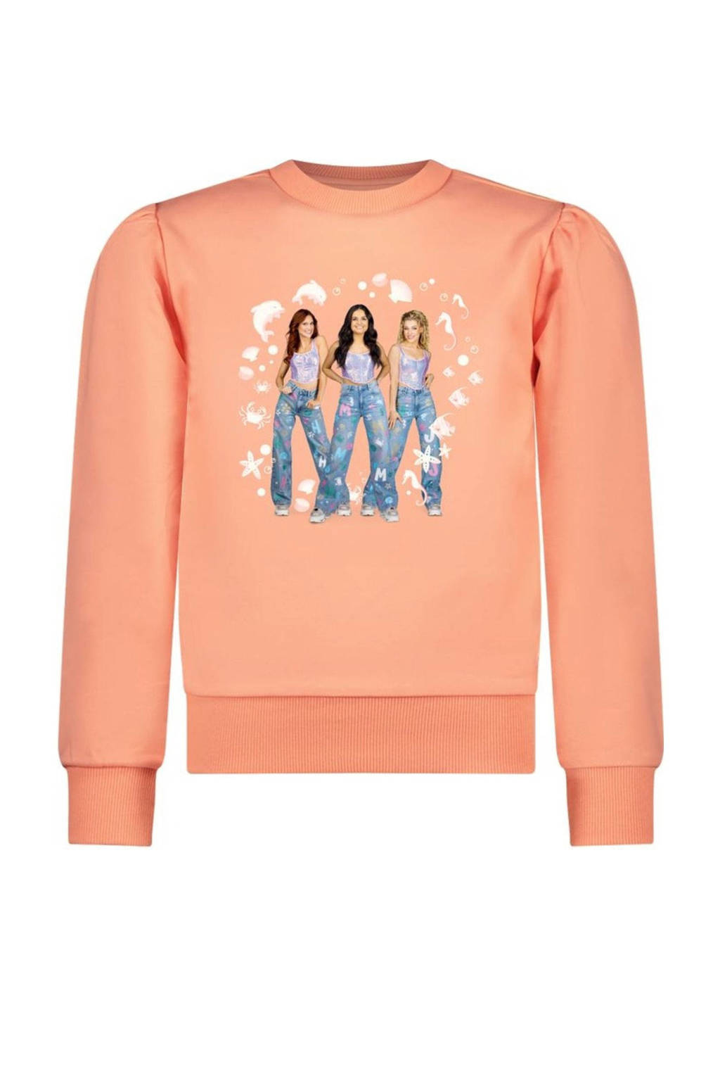 B.Nosy K3 sweater Scottie met printopdruk perzik