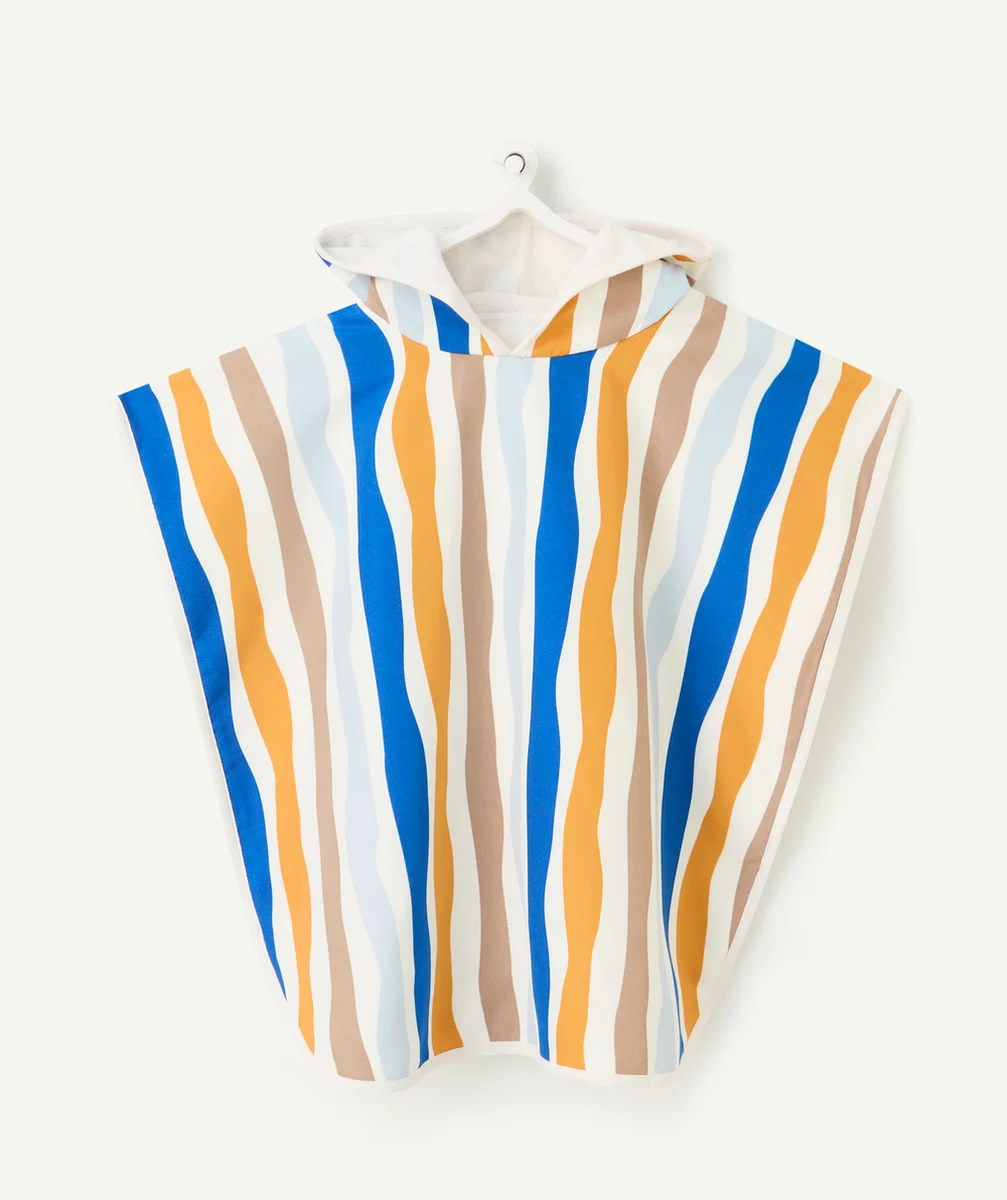 LASSIGSERVIETTE PONCHO BÉBÉ GARÇON ANTI-UV AVEC RAYURES COLORÉES