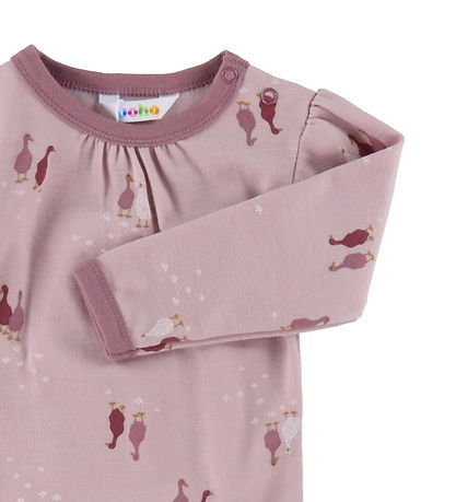Joha Body l/ä - Wolle/Baumwolle - Light Bordeaux m. Gänse