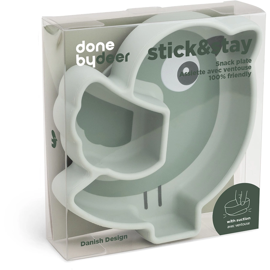 Done by Deer™ Snackteller Silikon Stick&Stay in Birdee Grün