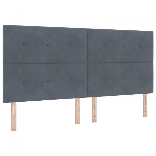 vidaXL Cabeceira led Cinza Escuro 100 cm em Veludo - 531597328