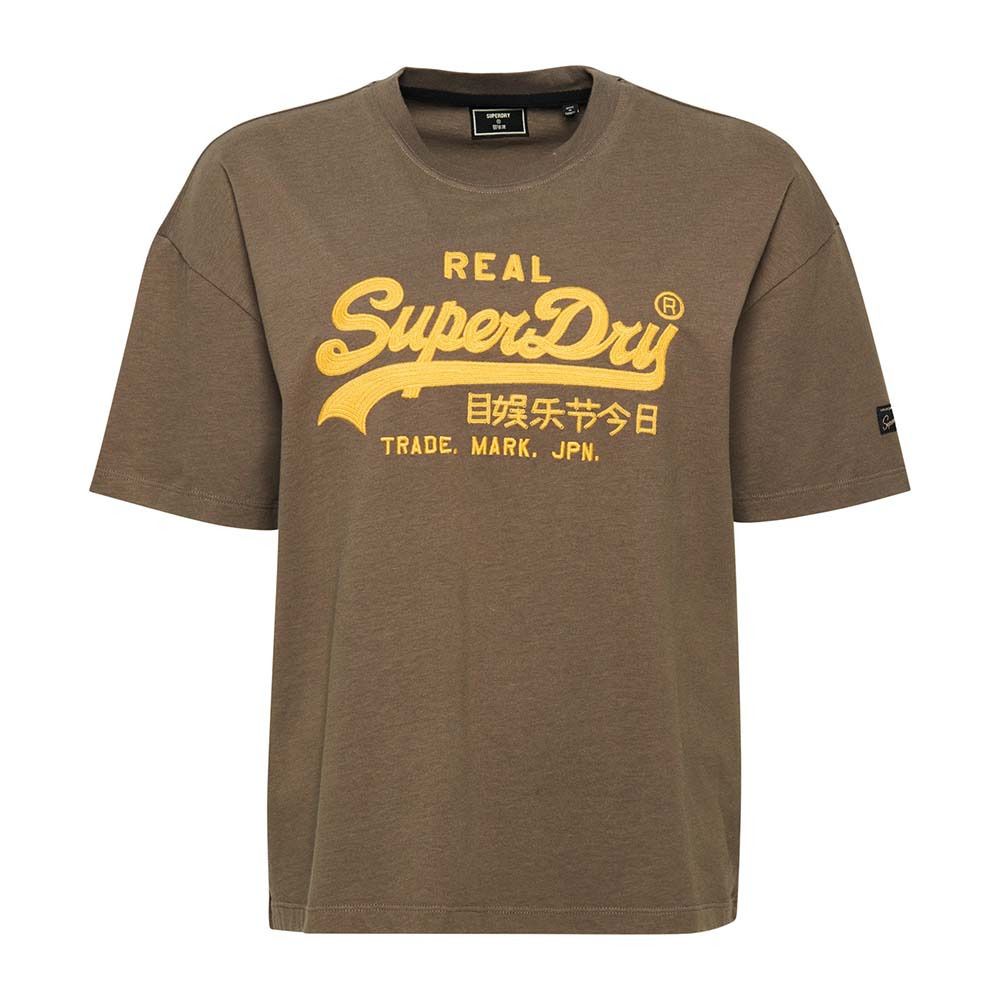 Superdry VINTAGE LOGO BOX FIT - Tee-shirt Femme dark khaki