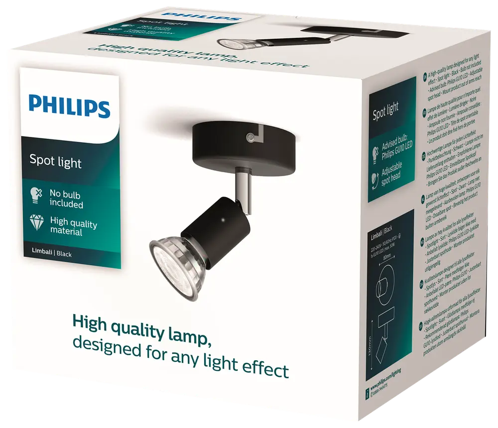 PHILIPS Spotlampe Limbali GU10 1 spot - sort