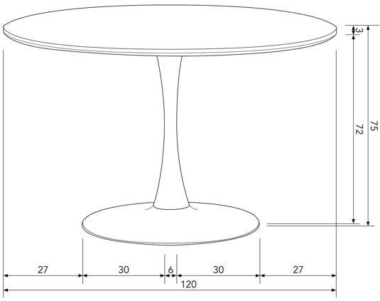 WOOOD Sammy Ronde Eettafel - MDF/staal - Zwartx120x120