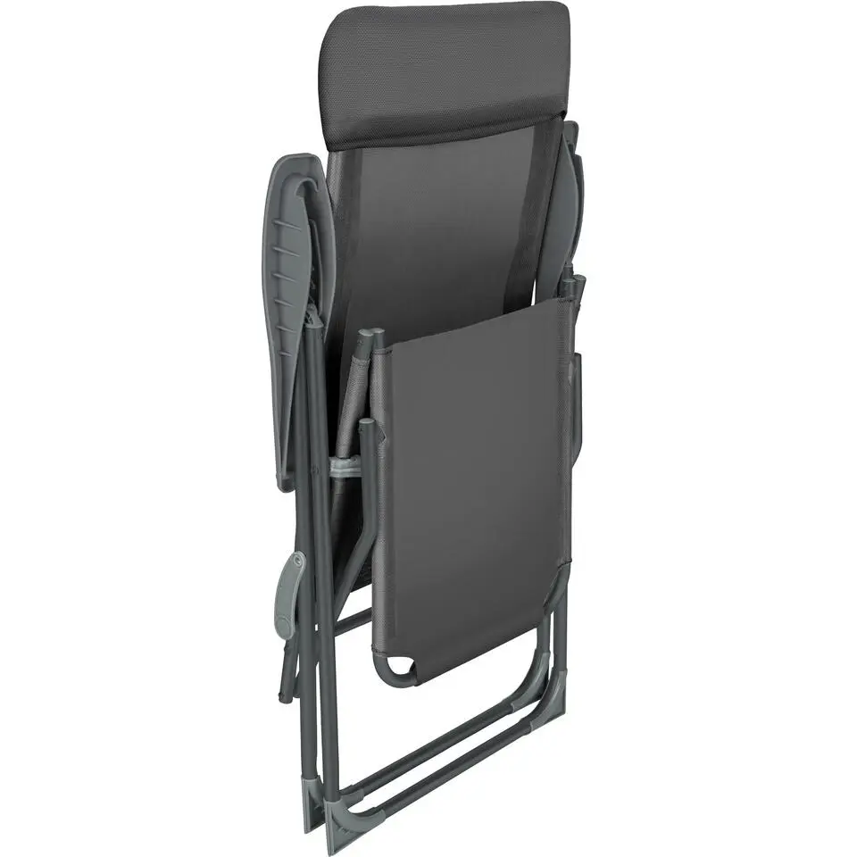 tectake Set van 2 aluminium tuinstoelen inklapbaar met hoofdsteun en voetensteun