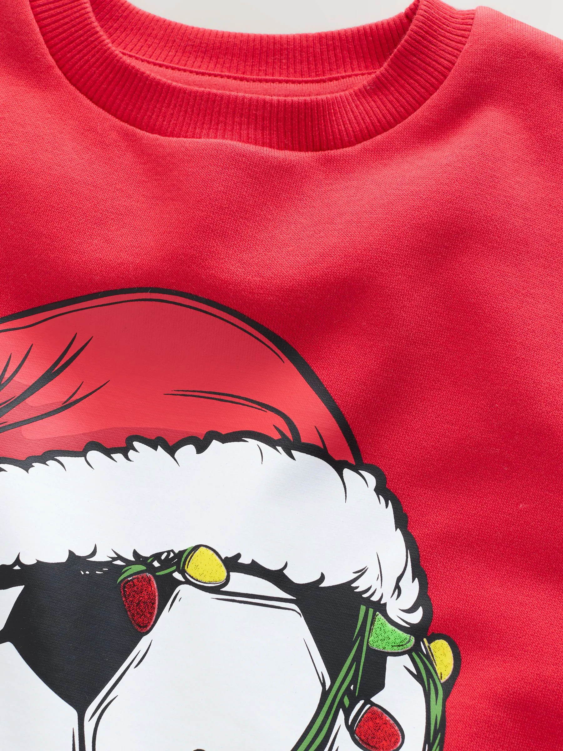 Rood / Wit - Sweatshirt met pailletten en kerstmanprint met ronde hals (3-16jr)