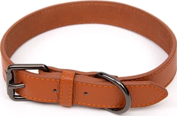 Paw Love - Halsbånd læder hund (Large) - Cognac