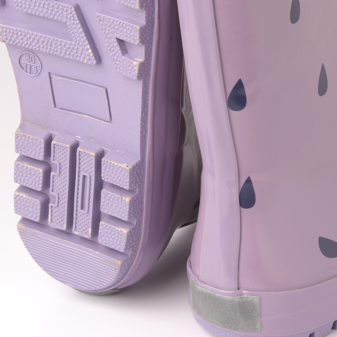 Kinder Gummistiefel mit Regentropfen-Print helllila