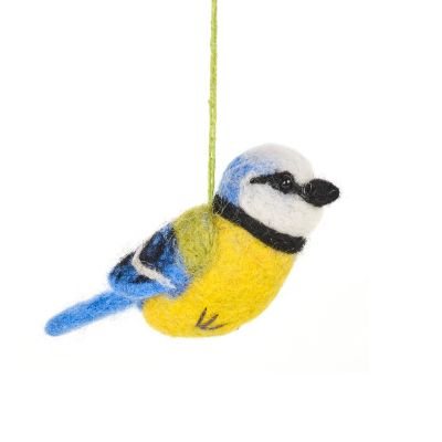Blue tit felt decoration
