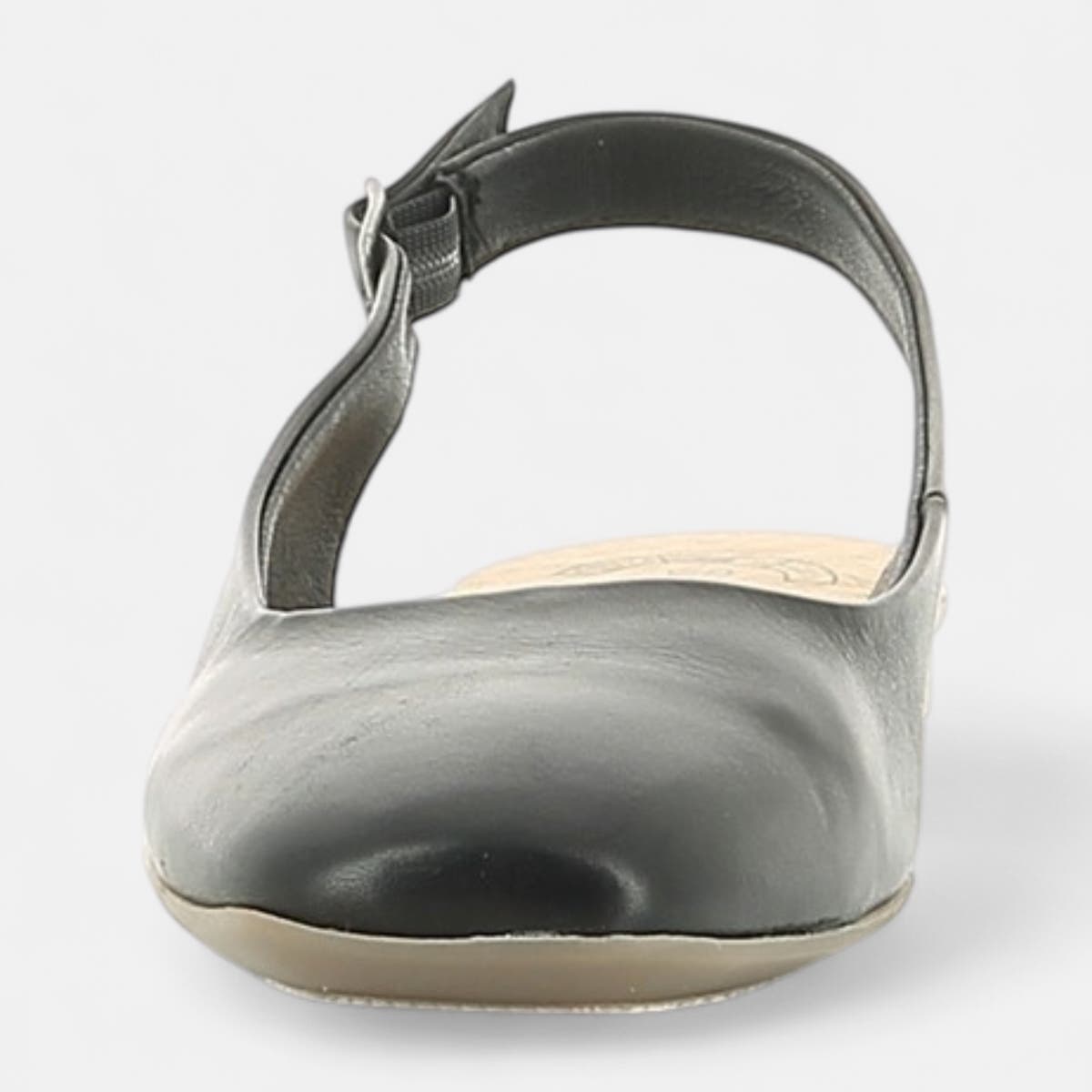 Escarpins avec bride arrière Femme en cuir noir