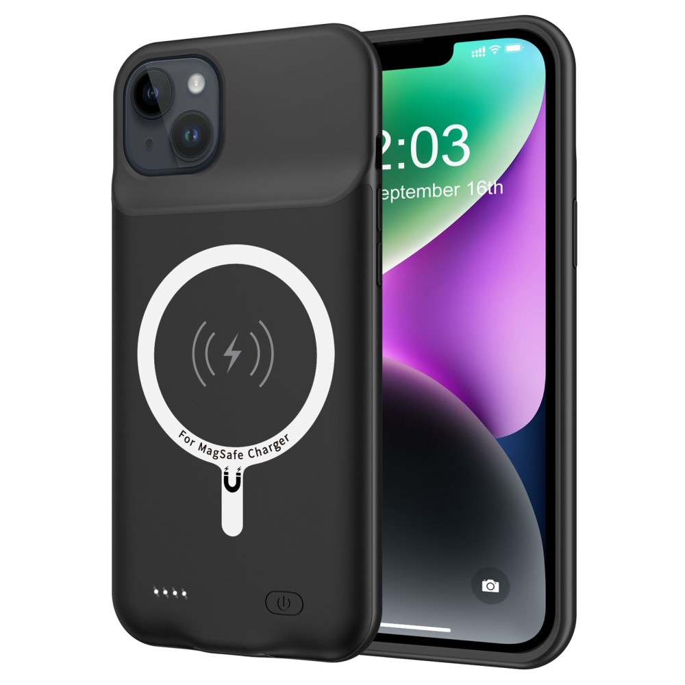 iPhone 14 MagSafe Backpack Akku Case Schutzhülle (7000mAh) - Schwarz