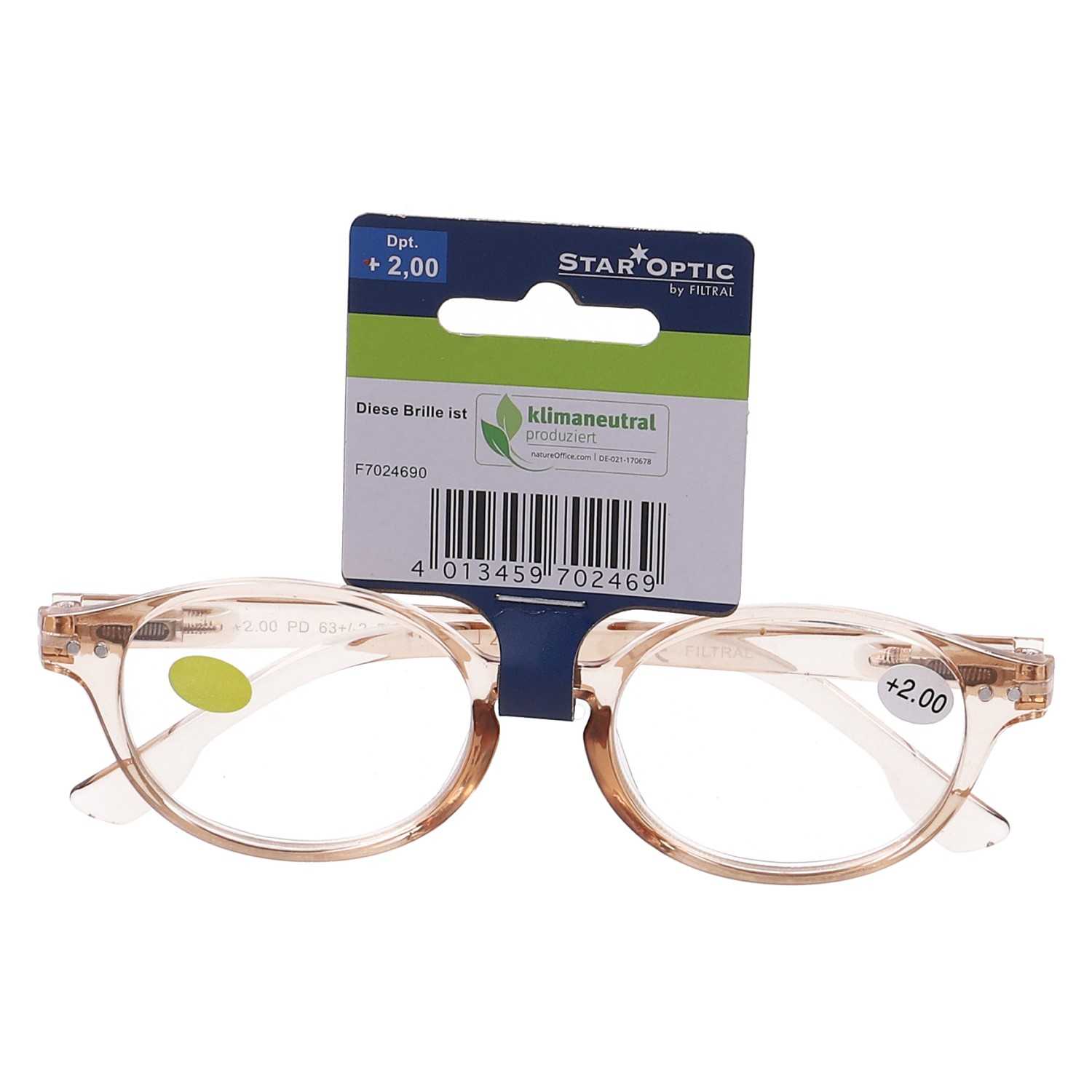 Star Optic Lesehilfe MD1 aus Kunststoff +2,0 Dioptrien beige
