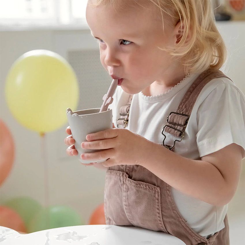 Tasse en silicone Kiddish Croco sable - Ecru