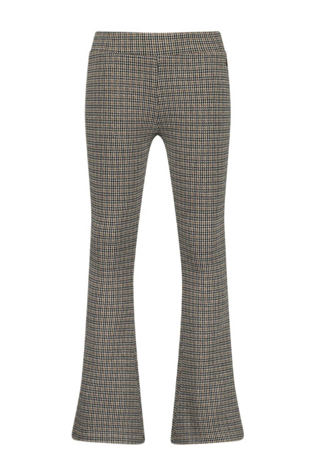 Vingino flared broek Sonje met pied-de-poule beige/bruin