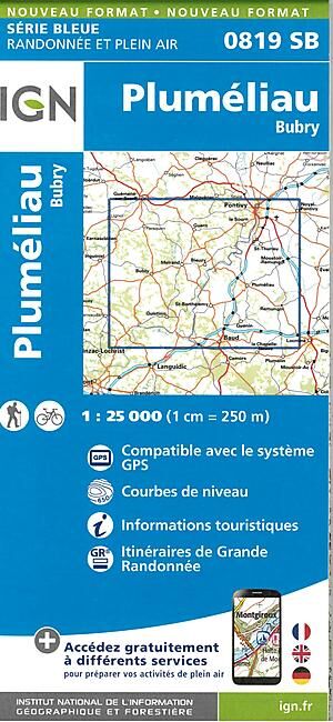 IGN - 0819 SB PLUMELIAU BUBRY 1 25 000