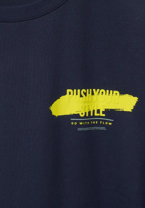T-Shirt mit Wordingprint - deep navy blue