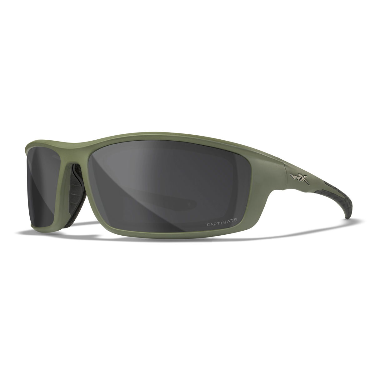 Wiley X Grid Solbrille, Captivate Polaroid Glas, Mat Army Grønt Stel, herre - Spejder Sport