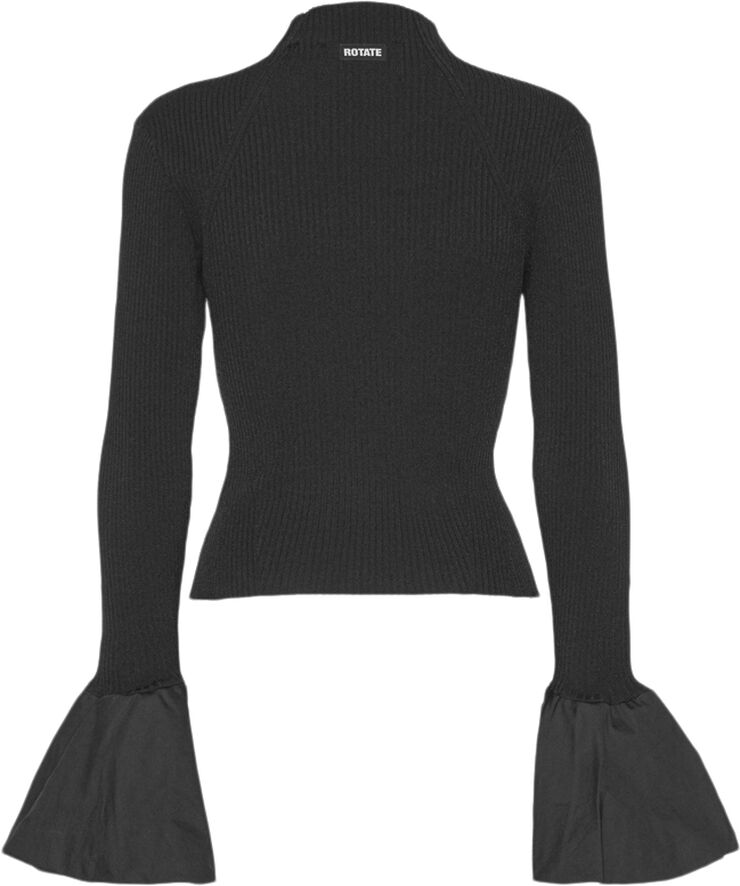 ROTATE Birger Christensen Knit High Neck Top Black