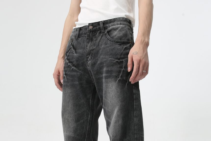 FAERIS - Mid Rise Washed Flared Jeans
