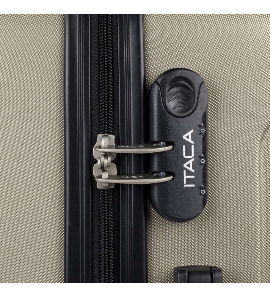 Mala de viagem rígida grande ITACA XL com 4 rodas 771170 Champagne - 73x48x28cm -