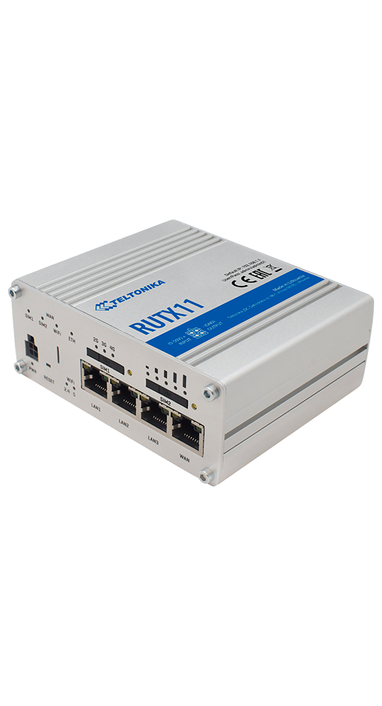 Teltonika DSL/WLAN Module RUTX11 Industrieller Mobilfunk-Router Silber