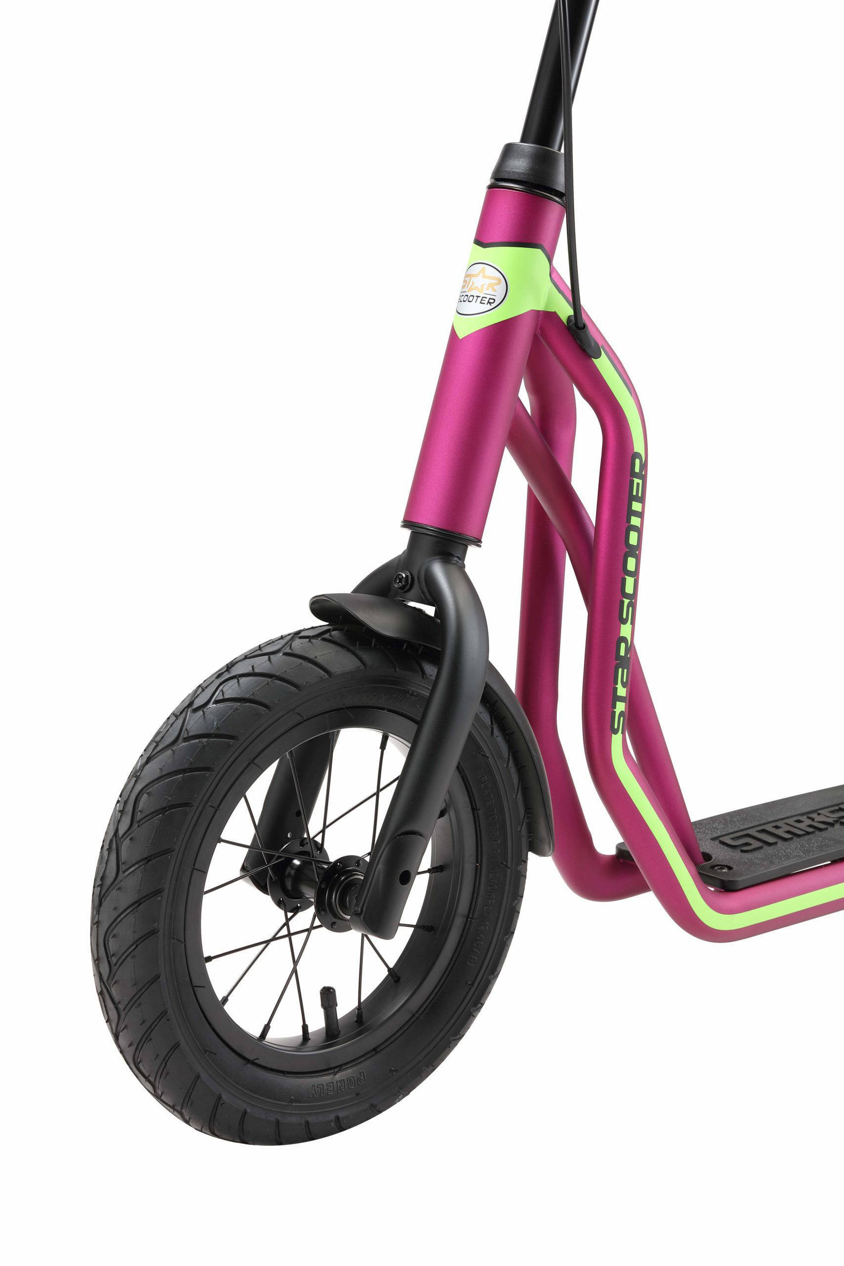 STAR SCOOTER Autoped, 12 inch + 10 inch, donkerroze