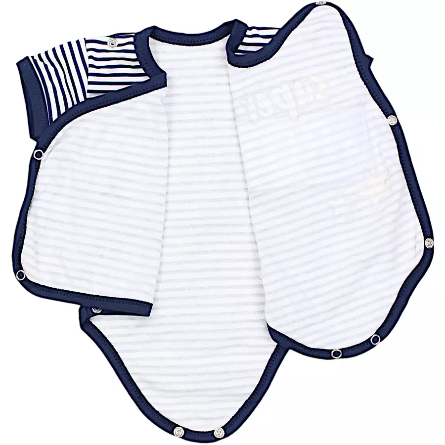TupTam Baby Jungen Kurzarm Wickelbody 5er Set weißgrau