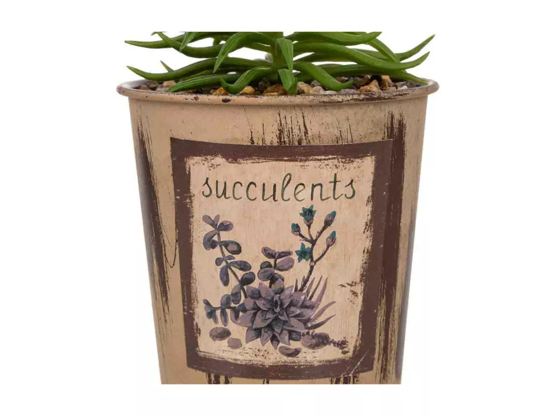 Pot avec cactus artificiel 10x10x22h